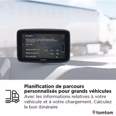 TomTom - GO Professional 6 2eme Génération - GPS Poid Lourd, Bus et voiture - 6 pouces - TomTom Traffic - carte Europe -