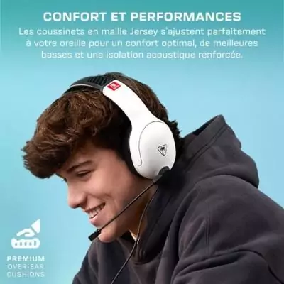 Casque Gaming Filaire pour Nintendo Switch - TURTLE BEACH Airlite Fit - Noir et Blanc