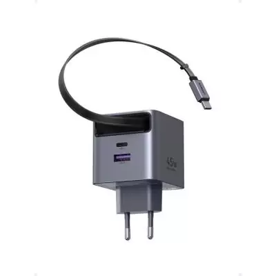 Chargeur secteur pratique et puissant - UGREEN - 65W - USB-A et USB-C - Rétractable