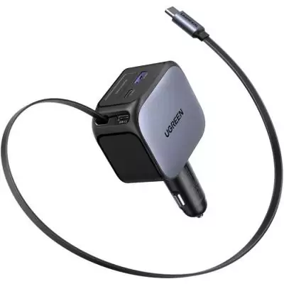 Chargeur voiture puissant UGREEN 145W avec câble rétractable