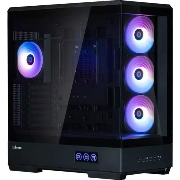 Boîtier PC - ZALMAN - P50 DS - Moyen tour - ATX - Noir - Verre trempé - USB-C et A-RGB