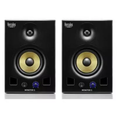 HERCULES MONITOR 5 - Paire d'enceintes actives de monitoring bi-amplifiée - 2 x 80 Watts - Haut-parleurs 5'' HERCULES MONITOR 5 - Paire d'enceintes actives de monitoring bi-amplifiée - 2 x 80 Watts - Haut-parleurs 5''