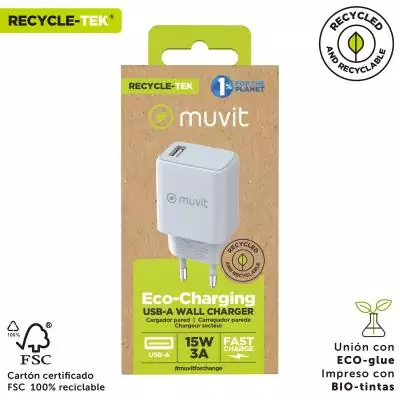 Chargeur mural Muvit MCACC0002 Blanc 12 W Chargeur mural Muvit MCACC0002 Blanc 12 W