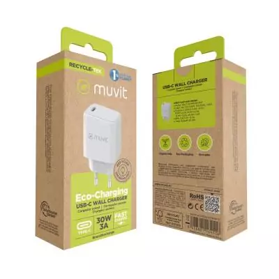 Chargeur mural Muvit MCACC0014 Blanc 30 W Chargeur mural Muvit MCACC0014 Blanc 30 W