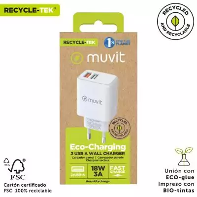 Chargeur mural Muvit for Change Blanc 18 W Chargeur mural Muvit for Change Blanc 18 W