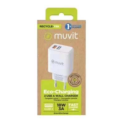 Chargeur mural Muvit for Change Blanc 18 W Chargeur mural Muvit for Change Blanc 18 W