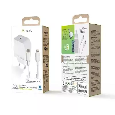 Chargeur mural Muvit Blanc 20 W Chargeur mural Muvit Blanc 20 W