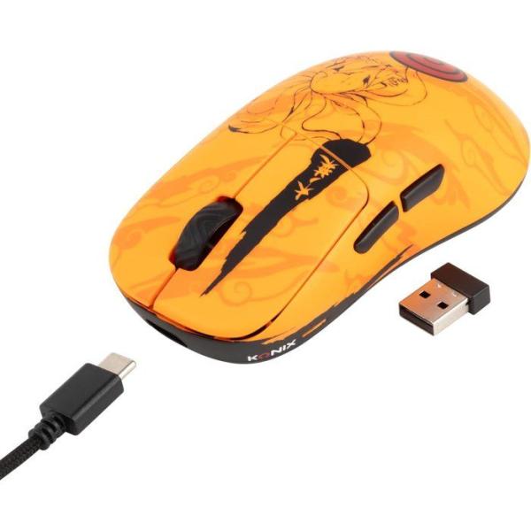 Souris gaming - Filaire/sans fil PC - KONIX - Naruto Shippuden - Édition Pro Collector Numérotée - Orange