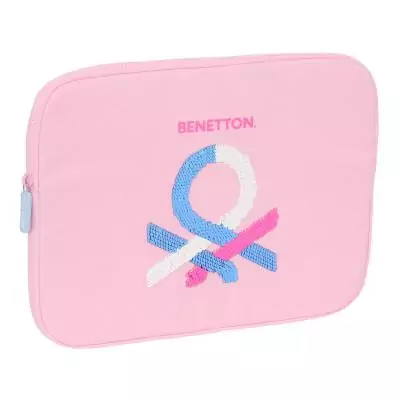 Housse d'ordinateur portable Benetton Pink Rose 15,6'' 39,5 x 27,5 x 3,5 cm - Style et protection pour votre ordinateur