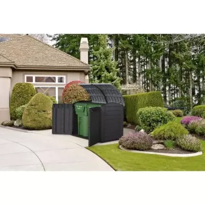 KETER - Coffre de rangement extérieur en résine 2000 litres Noir et KETER - Coffre de rangement extérieur en résine 2000 litres Noir et