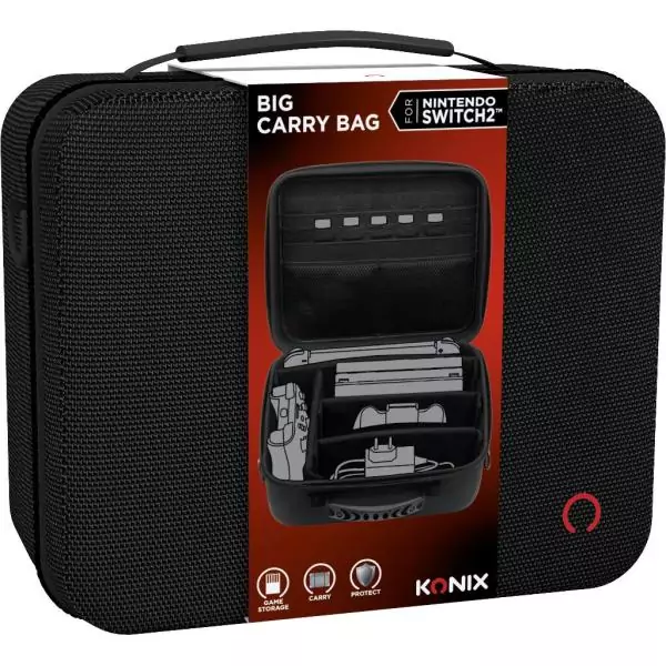 Sacoche de protection et transport - KONIX - Big Carry Case Nintendo Switch 2 - Rangement accessoires - 14 compartiments jeux -