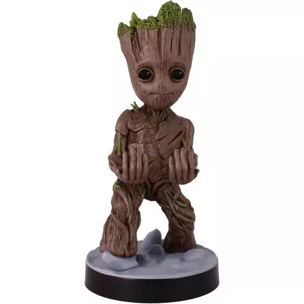 Figurine Les Gardiens de la Galaxie Bébé Groot - EXQUISITE GAMING - Cable Guys - Support smartphone ou petit accessoire - 20 c