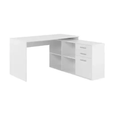 Bureau d'angle London - Panneaux de particules - Décor blanc - 136 x Bureau d'angle London - Panneaux de particules - Décor blanc - 136 x