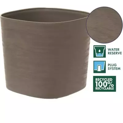 Pot avec réserve d'eau - GARDEN ID Respect - Taupe 30 x 30 cm - 100% Pot avec réserve d'eau - GARDEN ID Respect - Taupe 30 x 30 cm - 100%