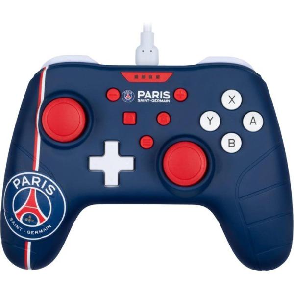 Manette de jeu - Nintendo Switch, Switch 2 et PC - PSG - Filaire - Bleu, blanc et rouge - Fonction vibration - Câble 3 m - Koni