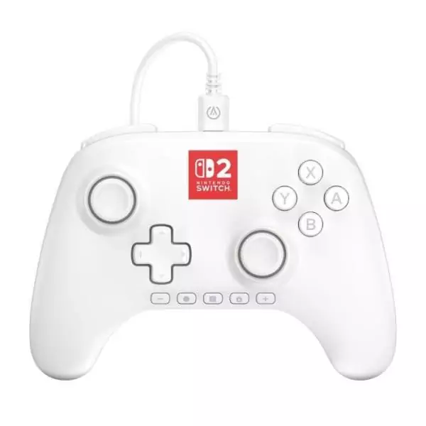 Manette de jeu - Nintendo Switch 2 - Lumectra - Filaire - Blanc - Power A