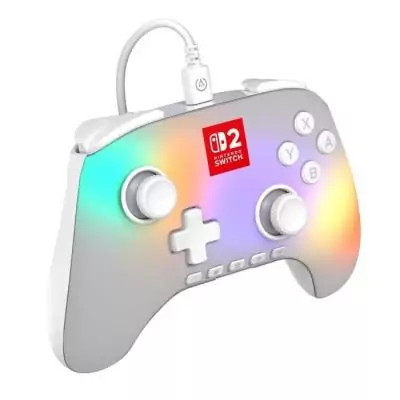 Manette de jeu - Nintendo Switch 2 - Lumectra - Filaire - Blanc - Power A Manette de jeu - Nintendo Switch 2 - Lumectra - Filaire - Blanc - Power A