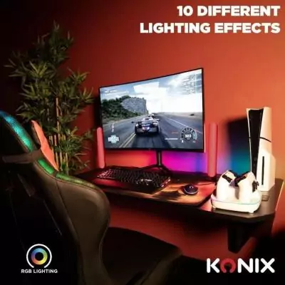 Station de recharge magnétique pour 2 manettes PS5 - Konix - Blanc