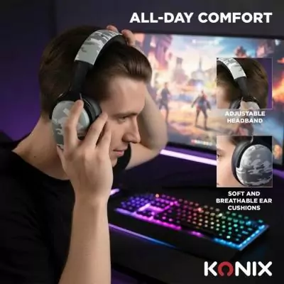 Casque gaming filaire Konix Nexus - Haut-parleurs 40 mm - Microphone - PS5, Switch, Xbox Casque gaming filaire Konix Nexus - Haut-parleurs 40 mm - Microphone - PS5, Switch, Xbox