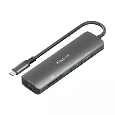 AISENS ASUC-6P024-GR station d'accueil Avec fil USB 3.2 Gen 1 (3.1 Gen 1) Type-C Gris