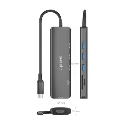 AISENS ASUC-6P024-GR station d'accueil Avec fil USB 3.2 Gen 1 (3.1 Gen 1) Type-C Gris AISENS ASUC-6P024-GR station d'accueil Avec fil USB 3.2 Gen 1 (3.1 Gen 1) Type-C Gris