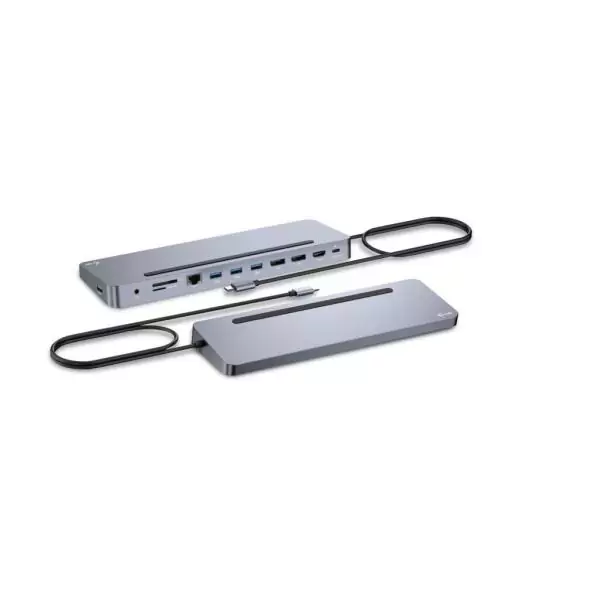 Hub USB-C i-Tec C31FLAT2PDPRO Argenté