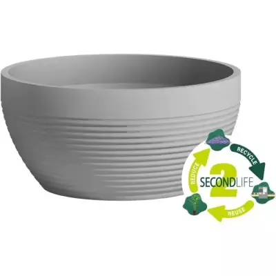 Pot de Fleur Coupe - GARDEN ID Bleu-Gris 30x14cm - Garanti 10ans