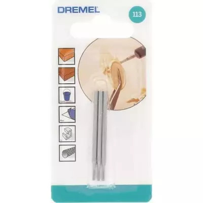 Lot de 3 Fraises à Graver DREMEL 113 (1,6mm) pour Bois Lot de 3 Fraises à Graver DREMEL 113 (1,6mm) pour Bois