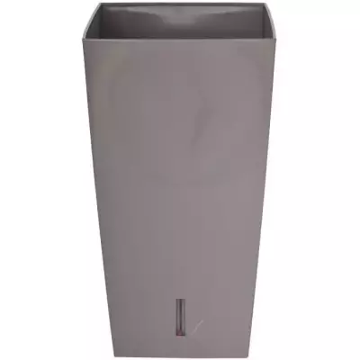 Pot de fleurs carré Eva New en plastique - 28 x 28 x H 52 cm - 31 L - Taupe Pot de fleurs carré Eva New en plastique - 28 x 28 x H 52 cm - 31 L - Taupe