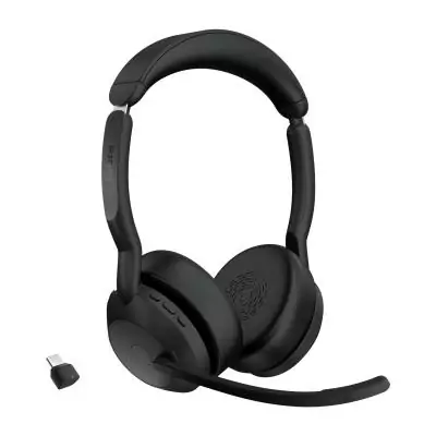 Jabra Evolve2 55 Casque Sans fil Arceau Bureau Centre d'appels Bluetooth Socle de chargement Noir