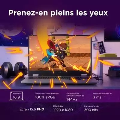 PC portable Gamer LENOVO LOQ 15IRX10 | Écran 15'' FHD 144Hz - Core i7-13700HX - RTX 5060 100W - 16 Go RAM - SSD 512 Go