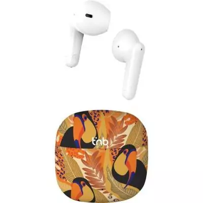 Écouteurs sans fil TOUCAN - Jaune/orange - Boîtier charge inclus