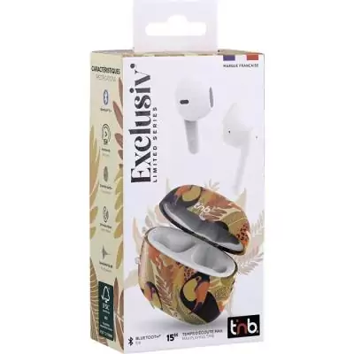 Écouteurs sans fil TOUCAN - Jaune/orange - Boîtier charge inclus