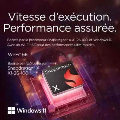 PC portable performant LENOVO IdeaPad Slim 3 15Q8X10 | Windows 11 - 15,3 WUXGA IPS - Snapdragon X X1-26-100 - RAM 16 Go - SSD 51