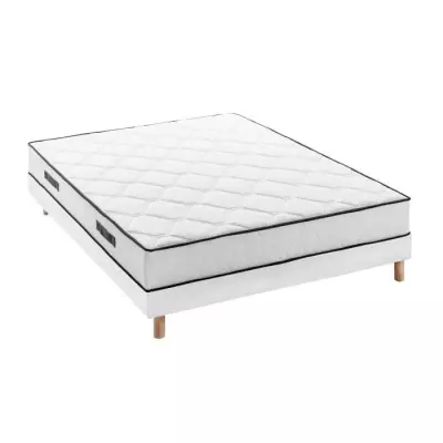 Ensemble Matelas + Sommier 140x190 cm - 570 Ressorts ensachés - Équilibré - DEKO DREAM Ensemble Matelas + Sommier 140x190 cm - 570 Ressorts ensachés - Équilibré - DEKO DREAM