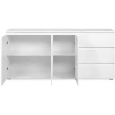 Buffet Capetown - Style élégant et fonctionnel - Blanc brillant - 179 x 80,5 x 40 cm Buffet Capetown - Style élégant et fonctionnel - Blanc brillant - 179 x 80,5 x 40 cm