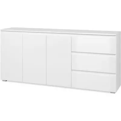 Buffet Capetown - Style élégant et fonctionnel - Blanc brillant - 179 x 80,5 x 40 cm Buffet Capetown - Style élégant et fonctionnel - Blanc brillant - 179 x 80,5 x 40 cm