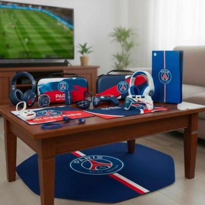 Tapis de souris gaming - KONIX - PSG - XXL 90 x 46 cm - Surface silicone 3D ultra fine - Base antidérapante en caoutchouc - Ble