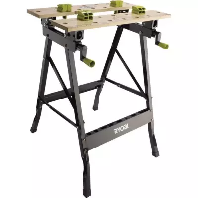 Établi pliable 90° en bambou - Compact et polyvalent - Livré avec accessoires