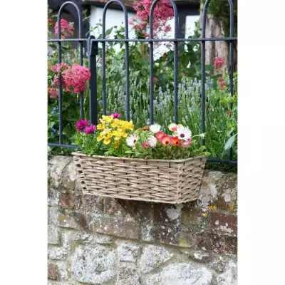 Jardinière en faux rotin Bari sable 48cm - SMART GARDEN Jardinière en faux rotin Bari sable 48cm - SMART GARDEN