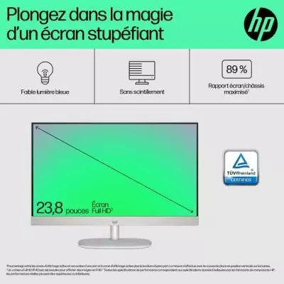 PC Tout-en-un HP 24-cr0091nf - Windows 11 - 23,8 FHD IPS - Athlon Silver 7120U - RAM 8Go - 512Go SSD - Clavier et souris filaire