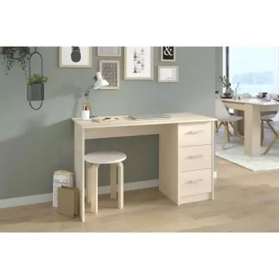 Bureau ESSENTIEL 3 tiroirs - Décor Acacia clair - Made in France Bureau ESSENTIEL 3 tiroirs - Décor Acacia clair - Made in France