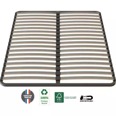 Sommier 140x190 Anthracite - Fabrication française - Plus responsable