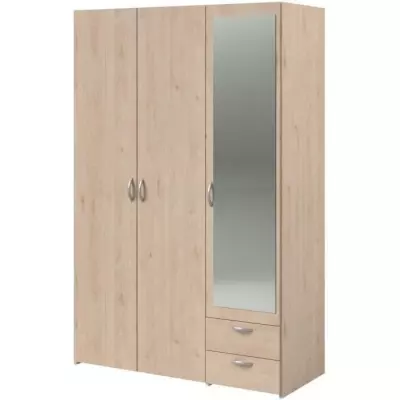 Armoire VARIA - Chic et pratique - 3 portes + miroir - Fabriqué en France