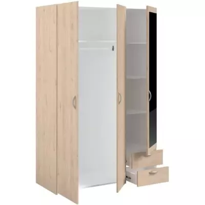 Armoire VARIA - Chic et pratique - 3 portes + miroir - Fabriqué en France