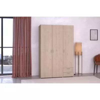 Armoire VARIA chêne - 3 portes - 2 tiroirs - Fabriqué en France