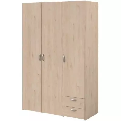 Armoire VARIA chêne - 3 portes - 2 tiroirs - Fabriqué en France