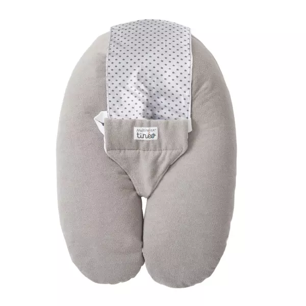 Coussin De Grossesse et Allaitement Multifonctions Multirelax Éponge TINEO - Déhoussable - Fabriqué en France - 78x44cm Gris