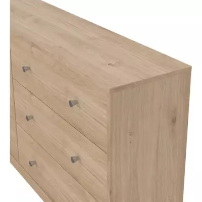 Commode OREGON 2x 3 tiroirs - Chene - L143 x P30 x H68 cm