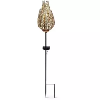 Borne Solaire GARDEN ID Fougere - Éclairage 6-8h - Pile AAA rechargeable